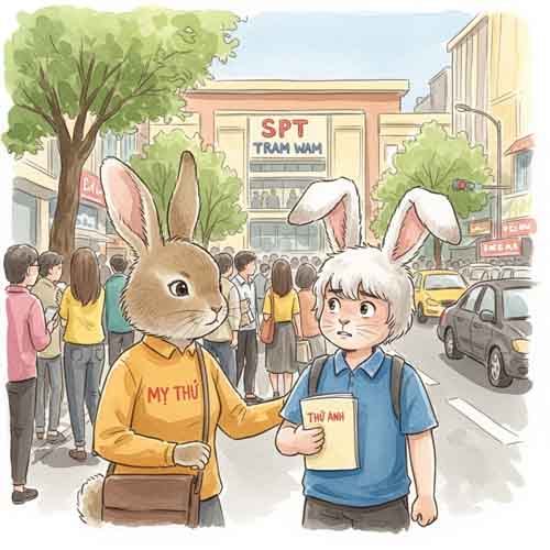 Ngày thi SPT: Mẹ Thỏ đồng hành cùng Thỏ Anh
